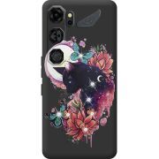 Чохол зі стразами Nubia Neo 5 GT 5G Cat in Flowers