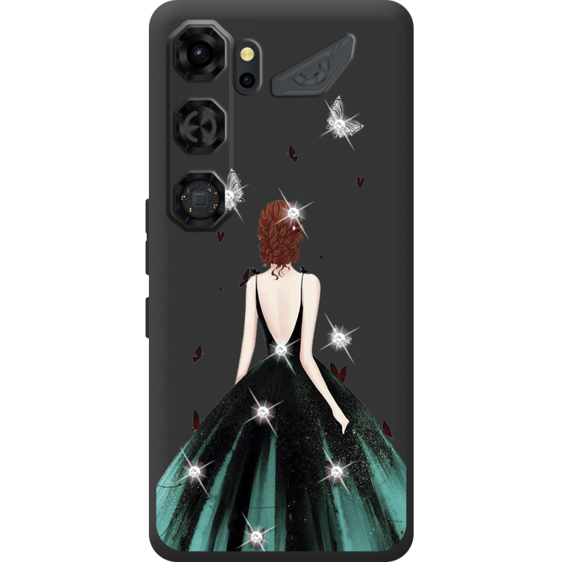 Чохол зі стразами Nubia Neo 5 GT 5G Girl in the green dress