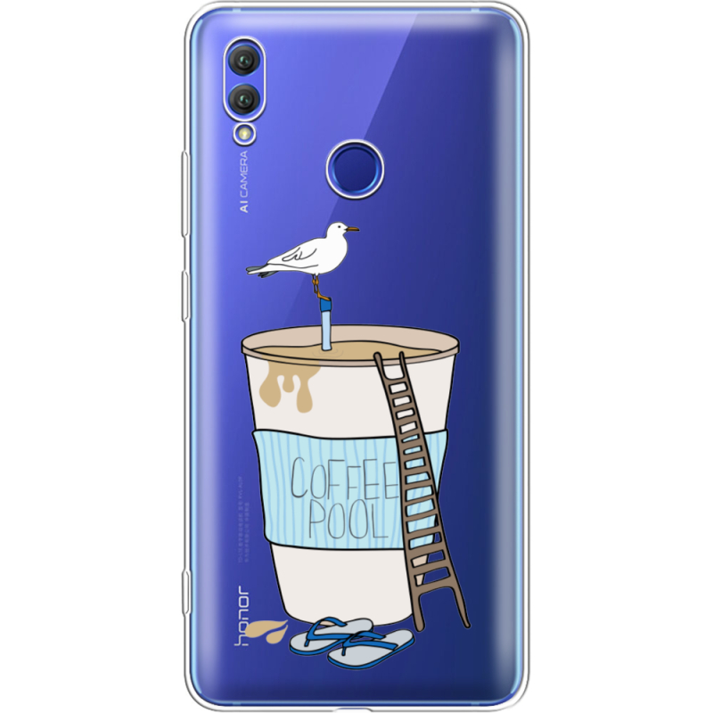 Прозрачный чехол Uprint Honor Note 10 Segull in Cofee Pool