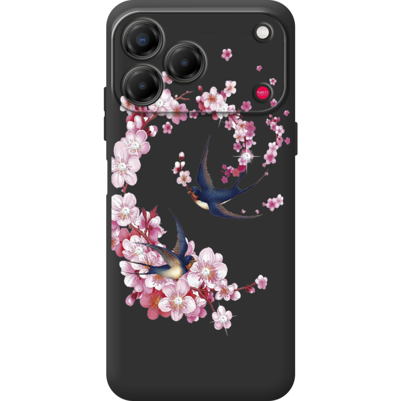 Чохол зі стразами Nubia V80 Design Swallows and Bloom