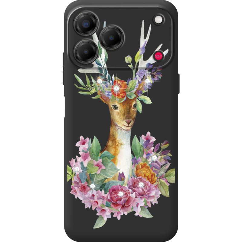 Чохол зі стразами Nubia V80 Design Deer with flowers