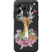 Чохол зі стразами Nubia V80 Design Deer with flowers