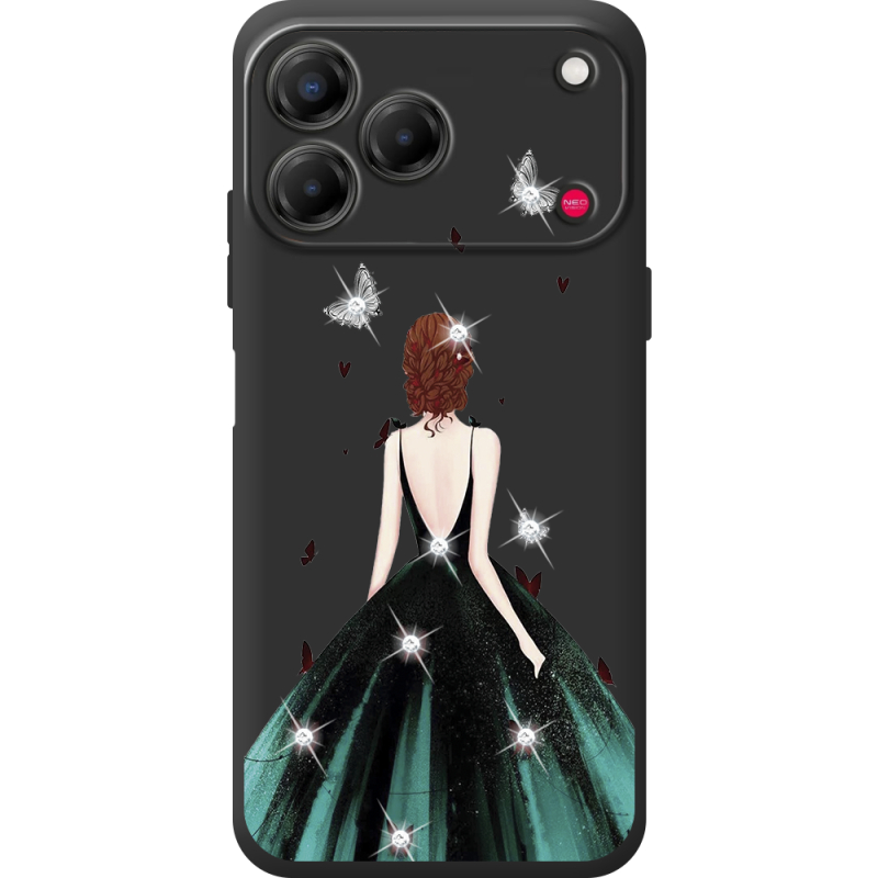 Чохол зі стразами Nubia V80 Design Girl in the green dress