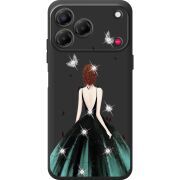 Чохол зі стразами Nubia V80 Design Girl in the green dress