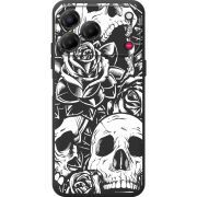 Чорний чохол BoxFace Nubia V80 Design Skull and Roses