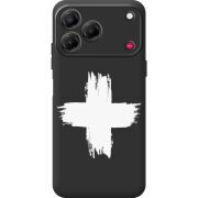 Чорний чохол BoxFace Nubia V80 Design Білий хрест ЗСУ