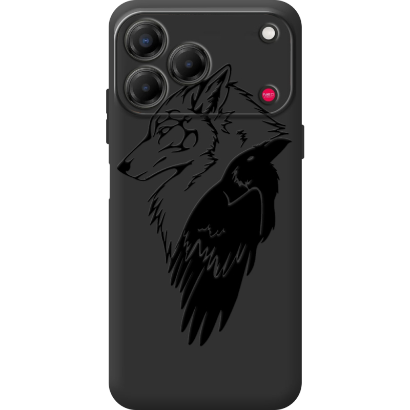 Чорний чохол BoxFace Nubia V80 Design Wolf and Raven