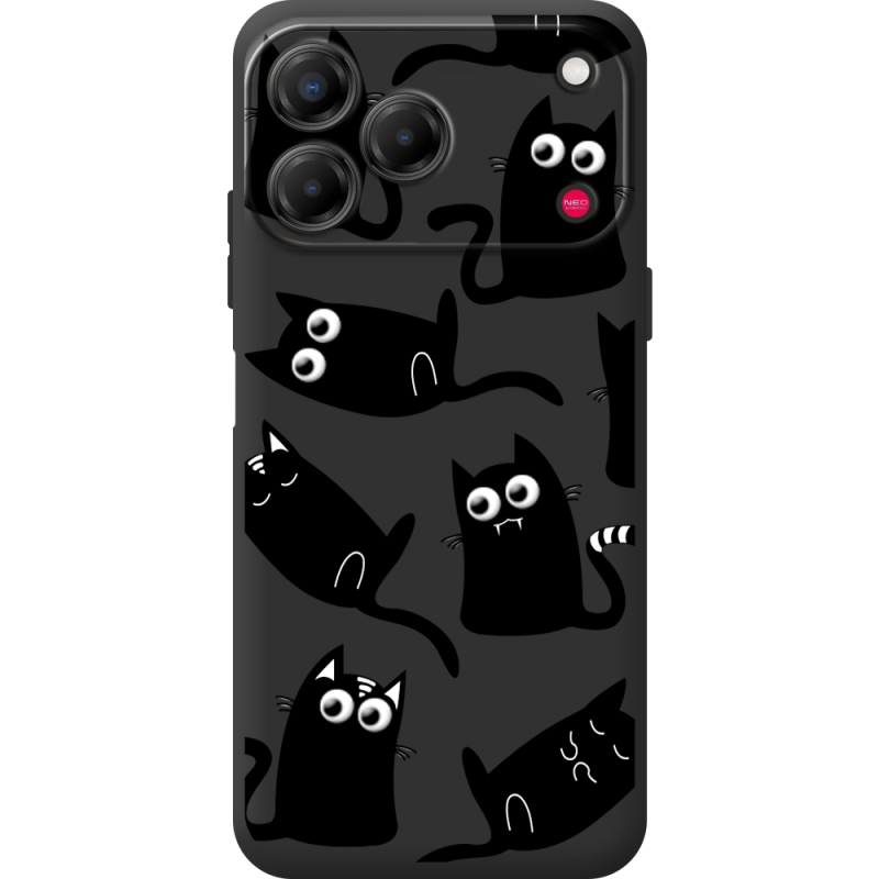 Прозорий чохол BoxFace Nubia V80 Design с 3D-глазками Black Kitty