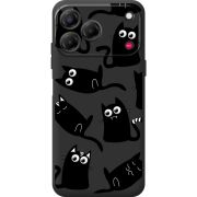 Прозорий чохол BoxFace Nubia V80 Design с 3D-глазками Black Kitty