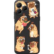 Прозорий чохол BoxFace Nubia V80 Design с 3D-глазками Pug