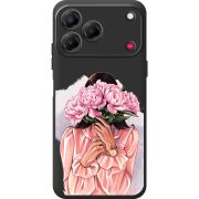 Прозорий чохол BoxFace Nubia V80 Design Девушка с Пионами
