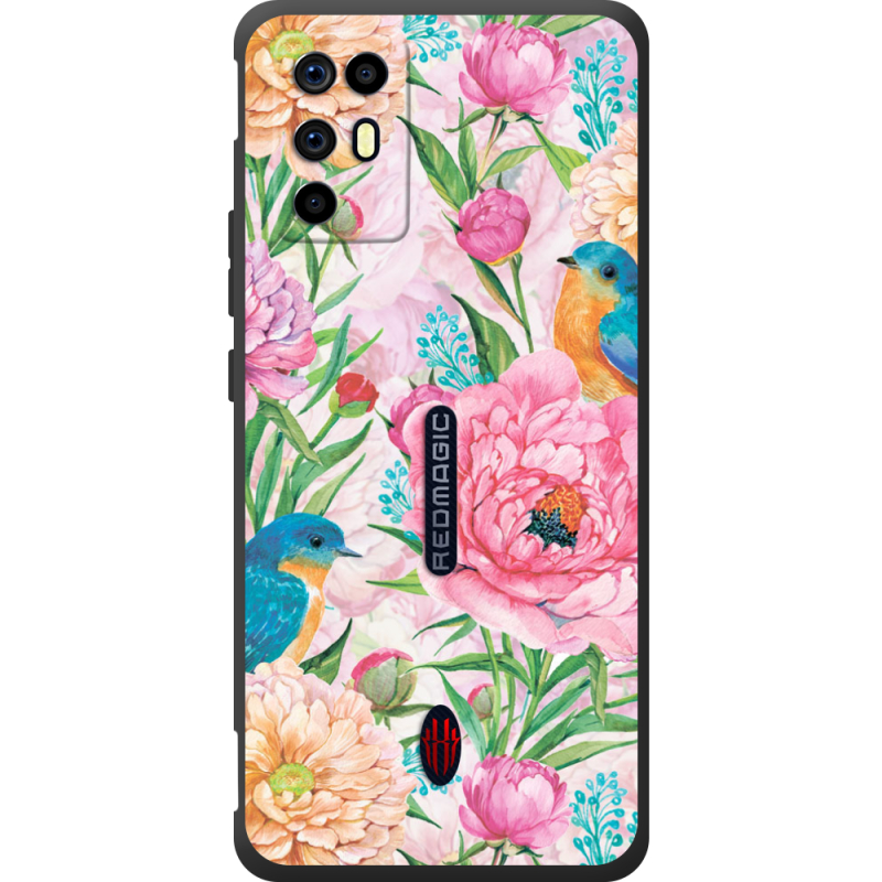 Чохол BoxFace Nubia RedMagic 6R Birds in Flowers