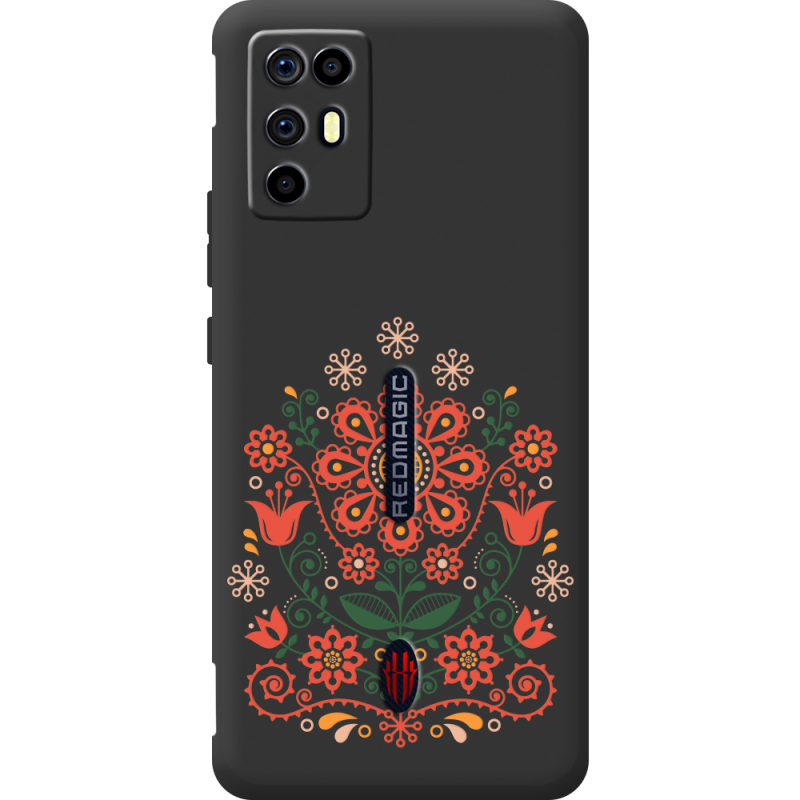 Чорний чохол BoxFace Nubia RedMagic 6R Ukrainian Ornament
