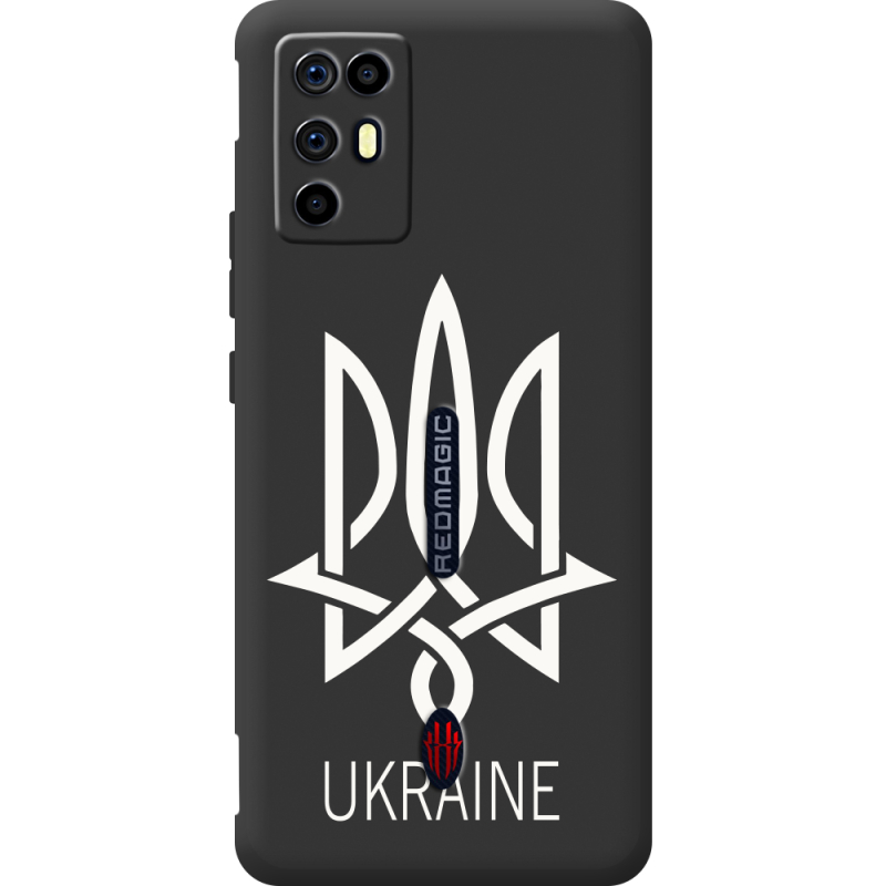 Чорний чохол BoxFace Nubia RedMagic 6R Тризуб монограмма ukraine