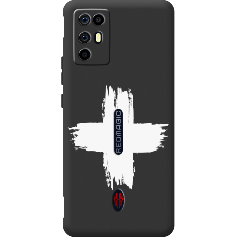 Чорний чохол BoxFace Nubia RedMagic 6R Білий хрест ЗСУ
