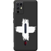 Чорний чохол BoxFace Nubia RedMagic 6R Білий хрест ЗСУ