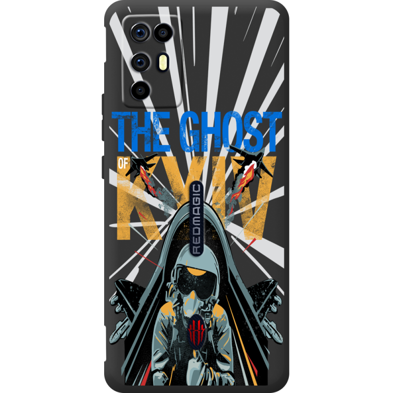 Чорний чохол BoxFace Nubia RedMagic 6R Привид Києва в дії