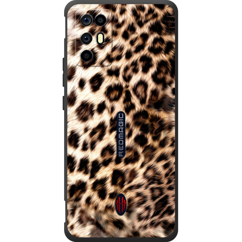 Чорний чохол BoxFace Nubia RedMagic 6R Леопардовий