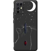 Чорний чохол BoxFace Nubia RedMagic 6R Місячний кіт