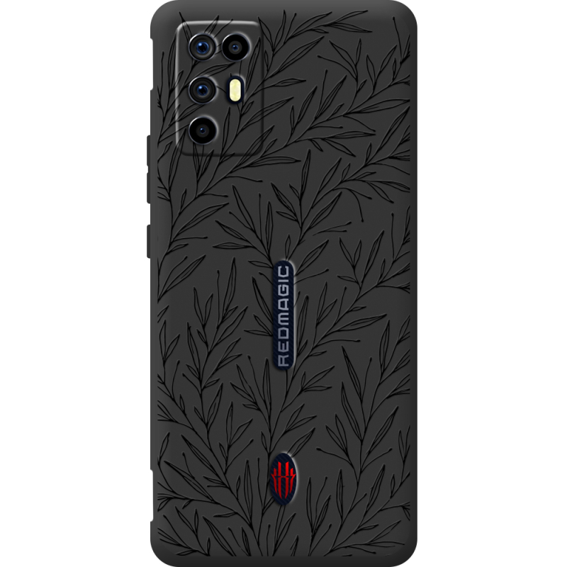 Чорний чохол BoxFace Nubia RedMagic 6R Leaves