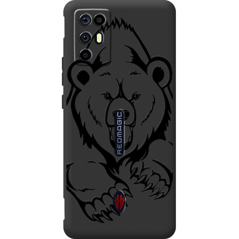 Чорний чохол BoxFace Nubia RedMagic 6R Grizzly Bear