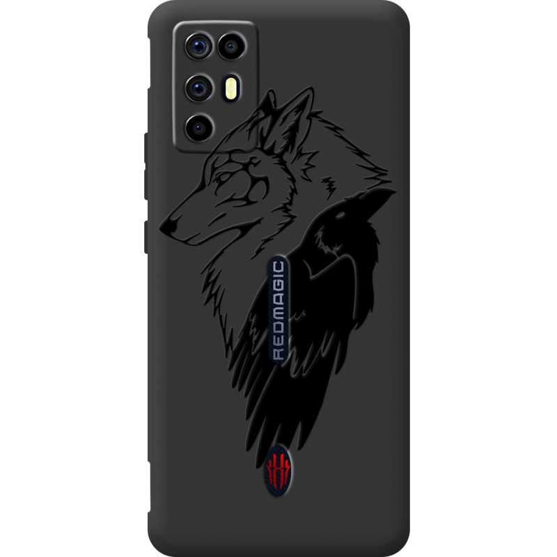 Чорний чохол BoxFace Nubia RedMagic 6R Wolf and Raven