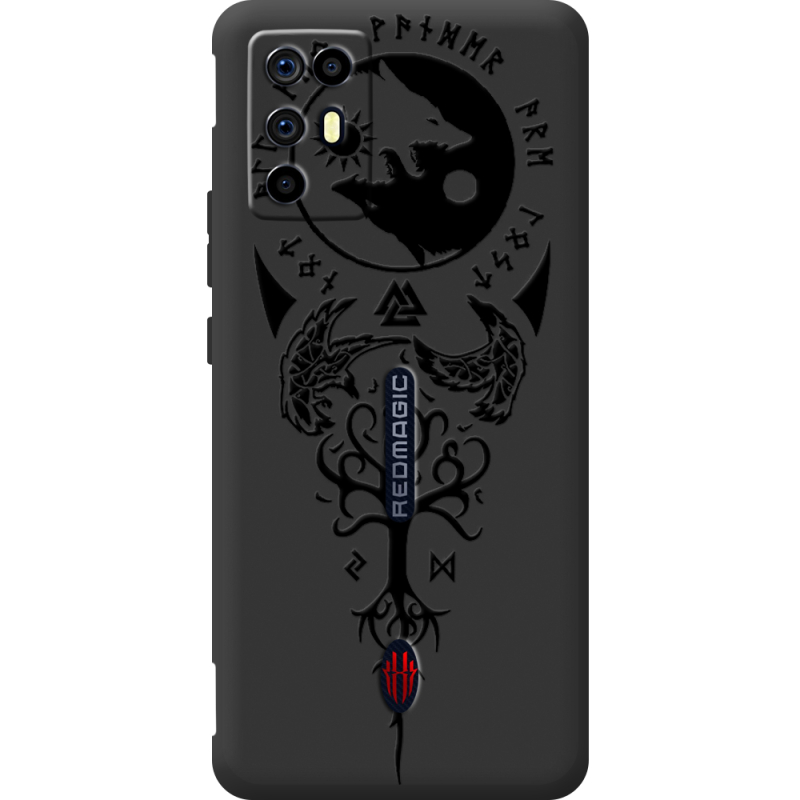 Чорний чохол BoxFace Nubia RedMagic 6R Hugin and Munin