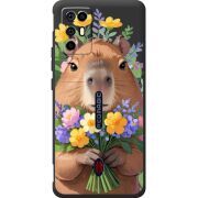 Прозорий чохол BoxFace Nubia RedMagic 6R Капибара з квітами
