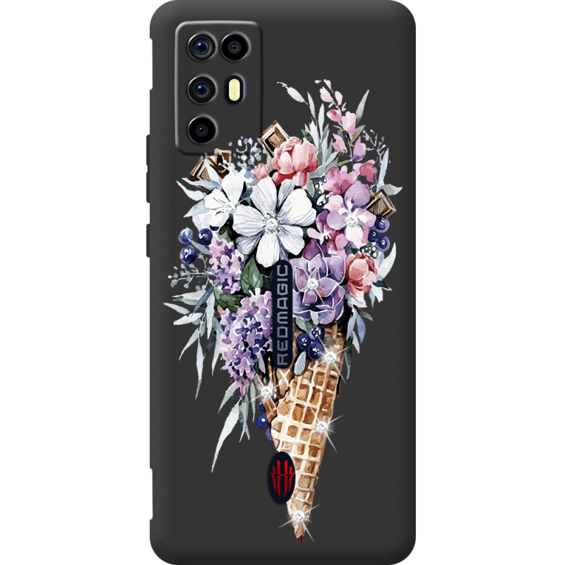 Чохол зі стразами Nubia RedMagic 6R Ice Cream Flowers