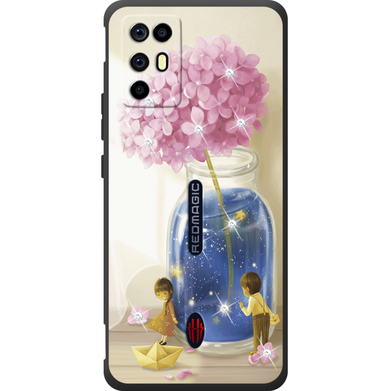 Чохол зі стразами Nubia RedMagic 6R Little Boy and Girl