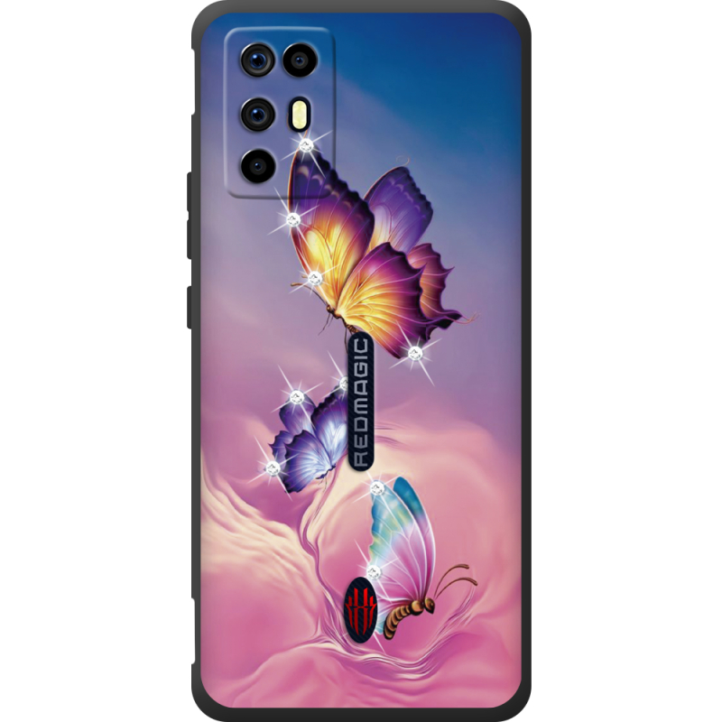 Чохол зі стразами Nubia RedMagic 6R Butterflies