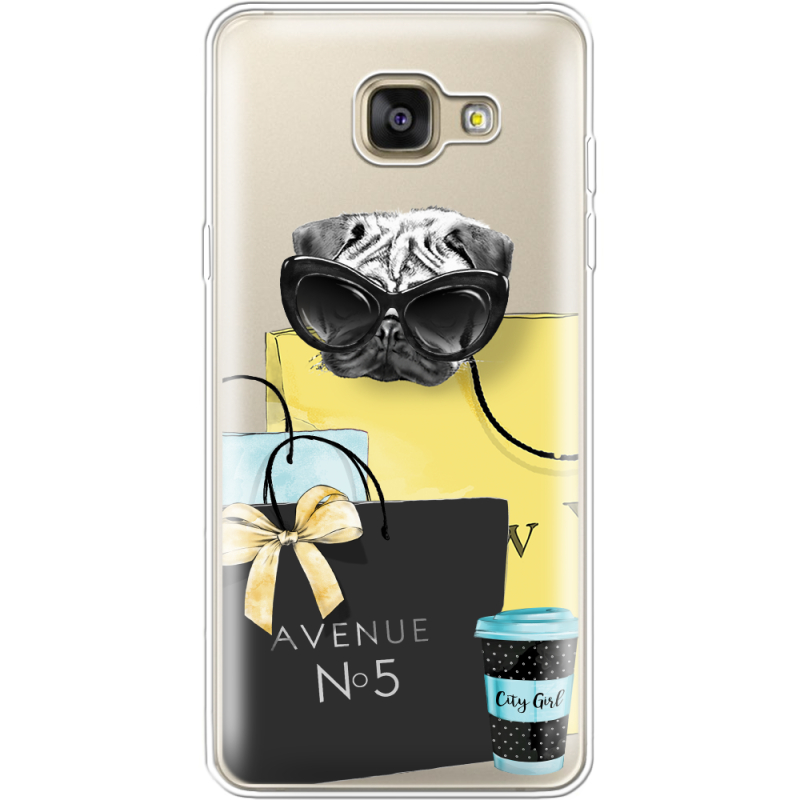 Прозрачный чехол Uprint Samsung A710 Galaxy A7 2016 Fashion Pug