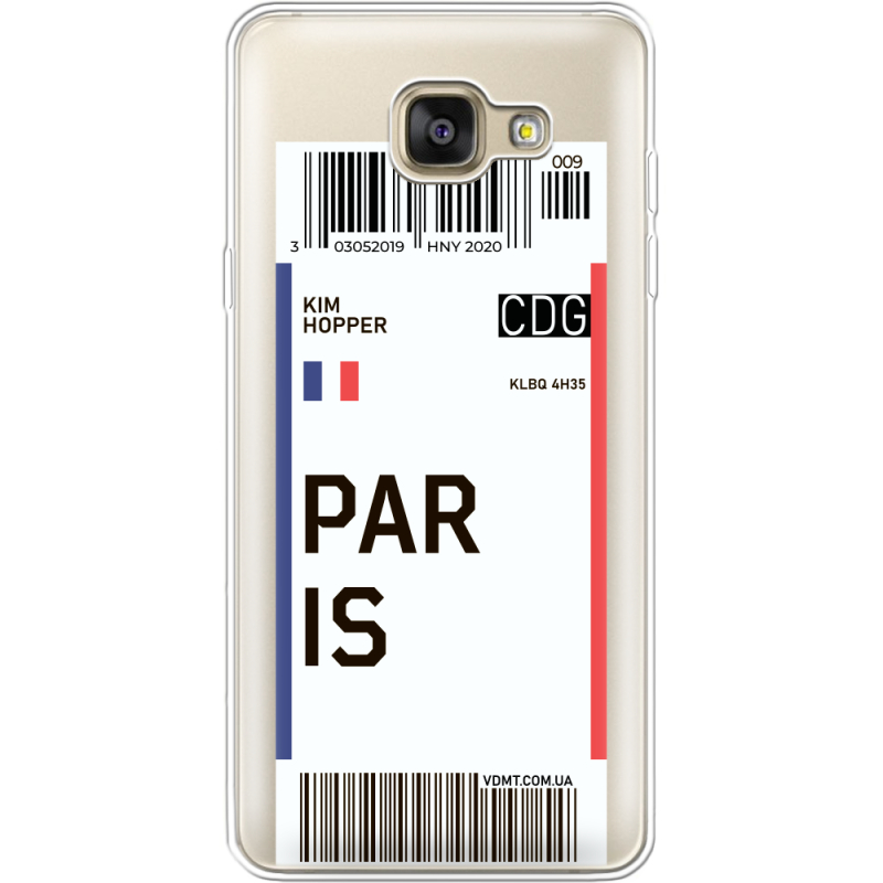 Прозрачный чехол Uprint Samsung A710 Galaxy A7 2016 Ticket Paris