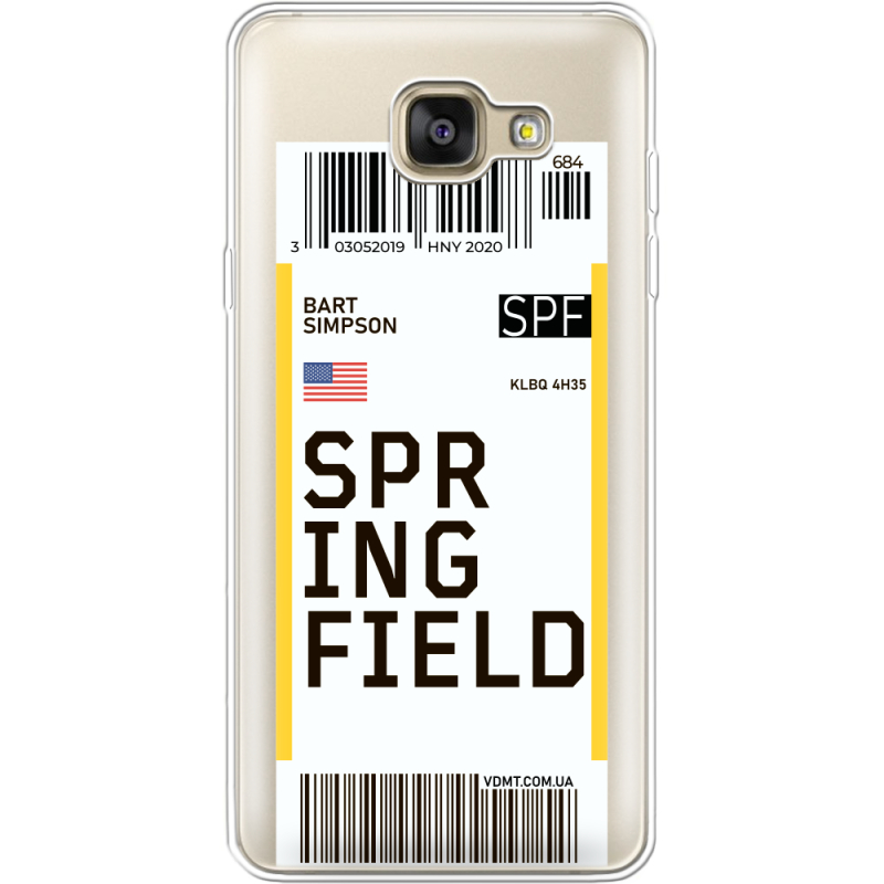 Прозрачный чехол Uprint Samsung A710 Galaxy A7 2016 Ticket Springfield