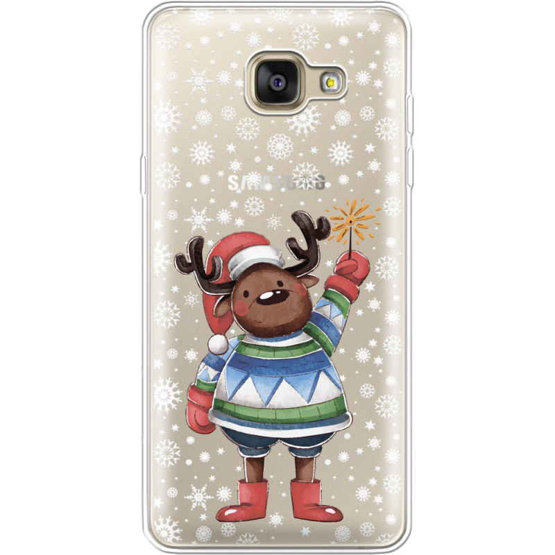 Прозрачный чехол Uprint Samsung A710 Galaxy A7 2016 Christmas Deer with Snow