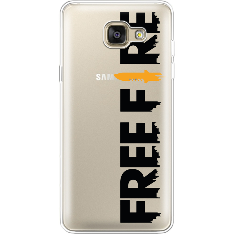 Прозрачный чехол Uprint Samsung A710 Galaxy A7 2016 Free Fire Black Logo