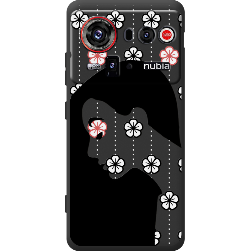 Чорний чохол BoxFace Nubia Z80 Ultra Flower Hair