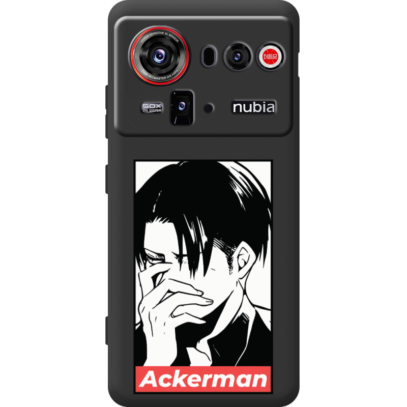 Чорний чохол BoxFace Nubia Z80 Ultra Attack On Titan - Ackerman