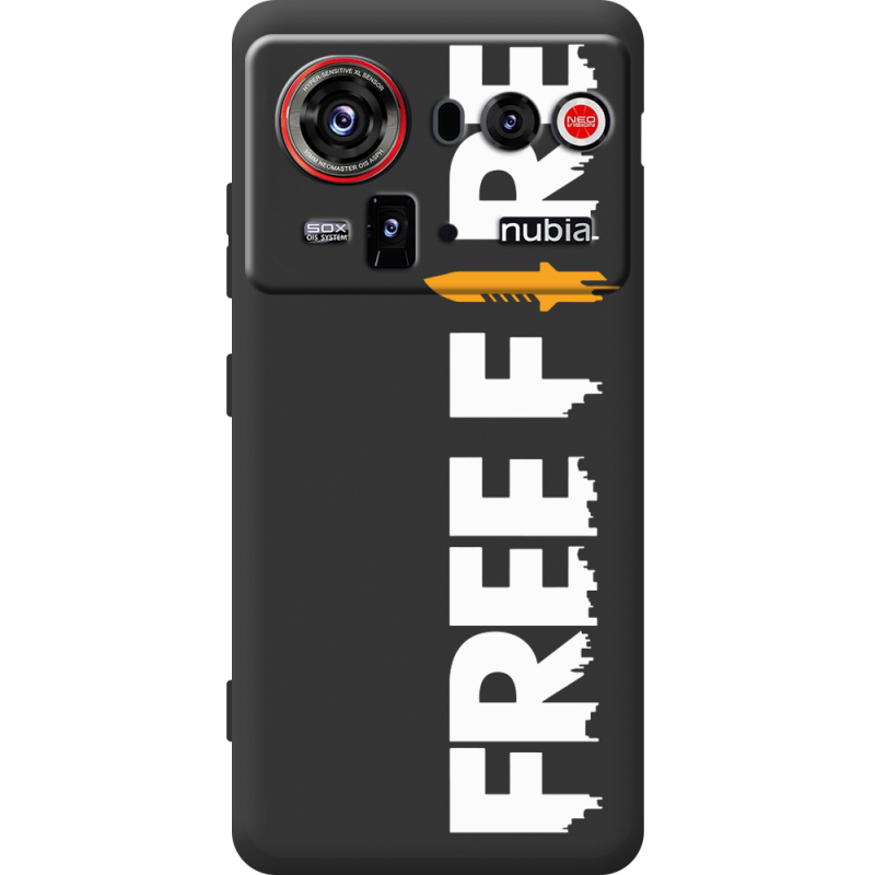 Чорний чохол BoxFace Nubia Z80 Ultra Free Fire White Logo