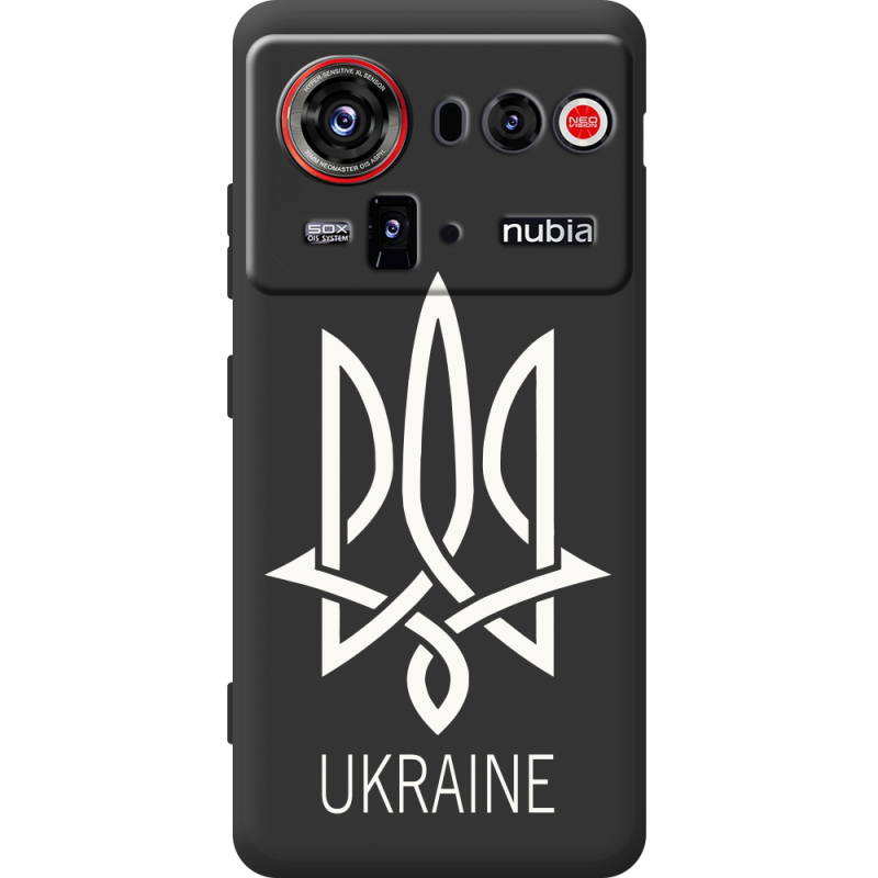 Чорний чохол BoxFace Nubia Z80 Ultra Тризуб монограмма ukraine
