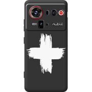 Чорний чохол BoxFace Nubia Z80 Ultra Білий хрест ЗСУ