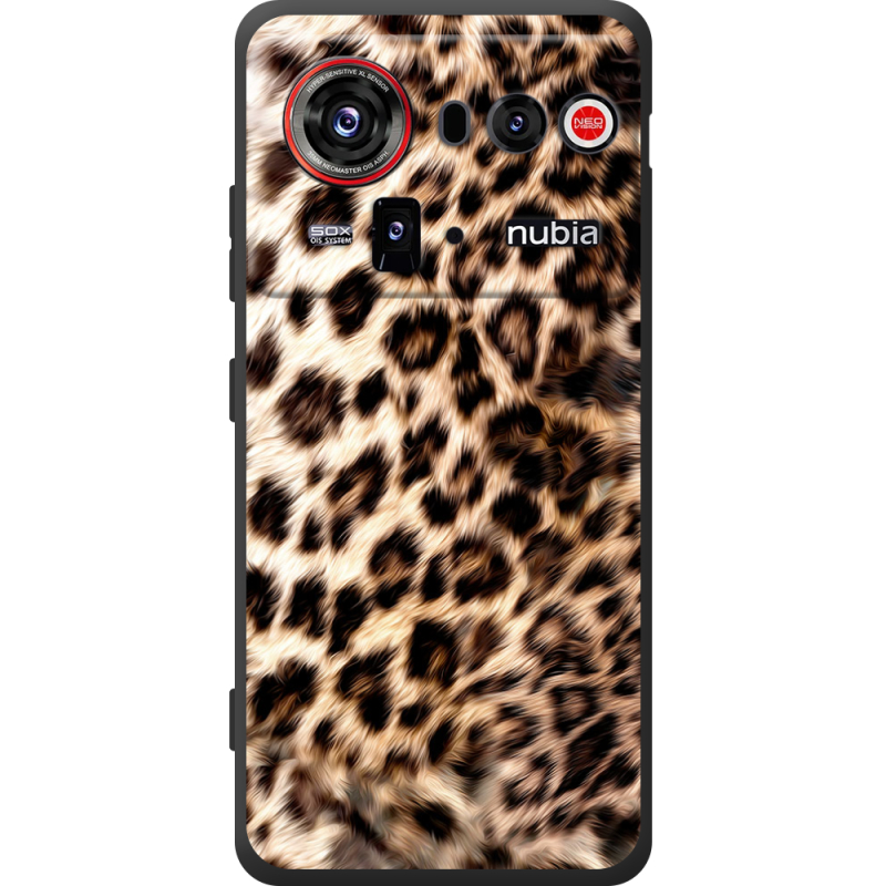 Чорний чохол BoxFace Nubia Z80 Ultra Леопардовий