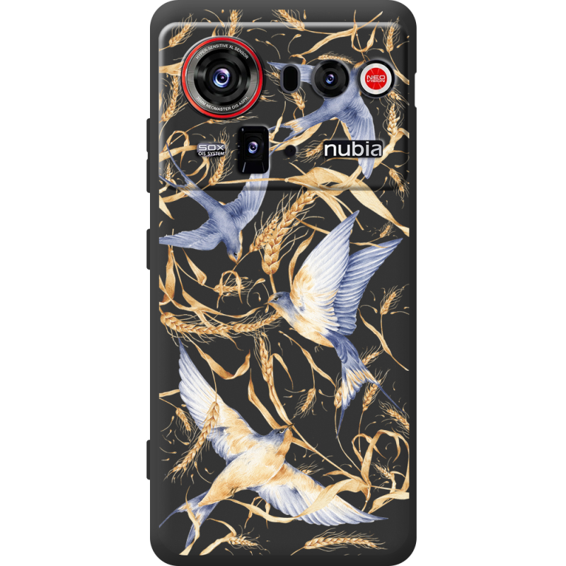 Чорний чохол BoxFace Nubia Z80 Ultra Ластівки