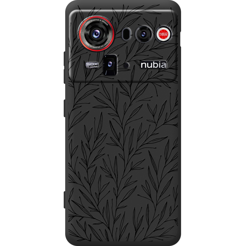 Чорний чохол BoxFace Nubia Z80 Ultra Leaves