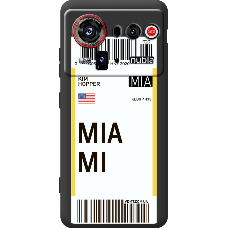Прозорий чохол BoxFace Nubia Z80 Ultra Ticket Miami