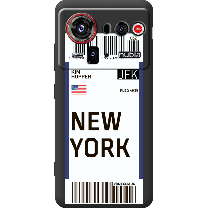 Прозорий чохол BoxFace Nubia Z80 Ultra Ticket New York