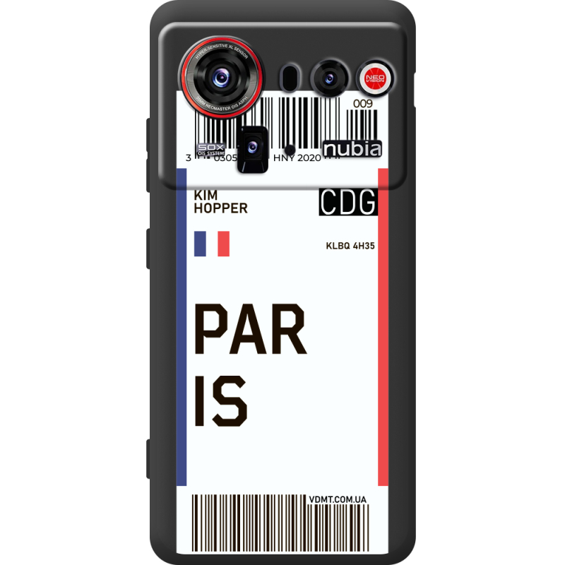 Прозорий чохол BoxFace Nubia Z80 Ultra Ticket Paris