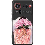 Прозорий чохол BoxFace Nubia Z80 Ultra Девушка с Пионами