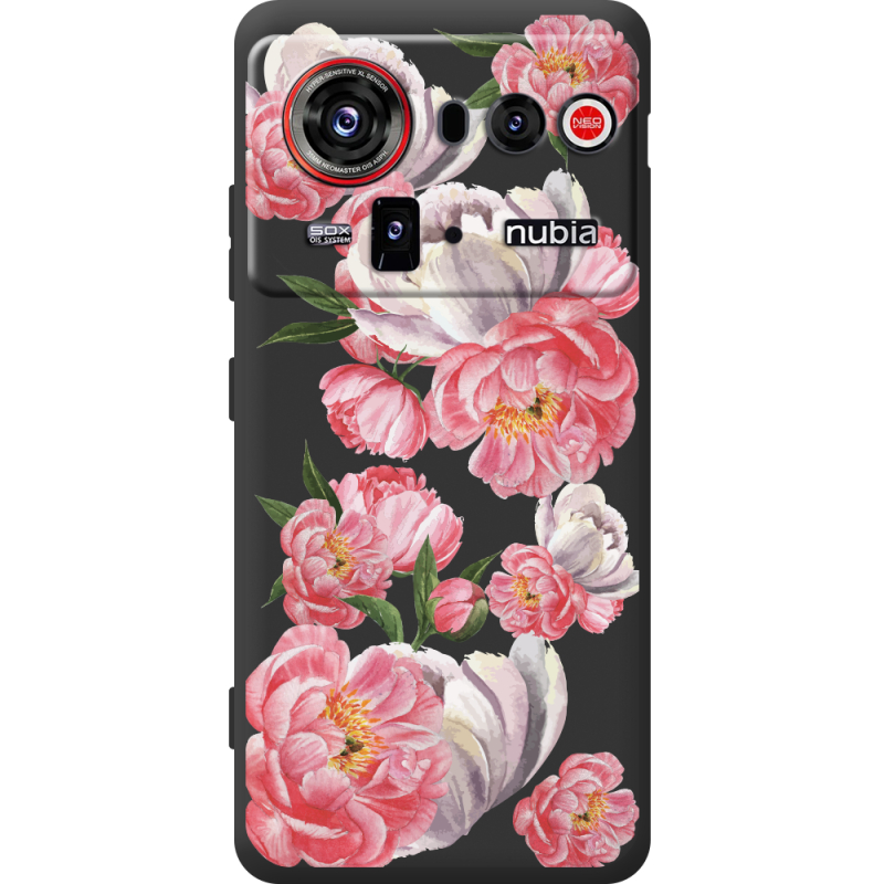 Прозорий чохол BoxFace Nubia Z80 Ultra Peony Watercolor Style