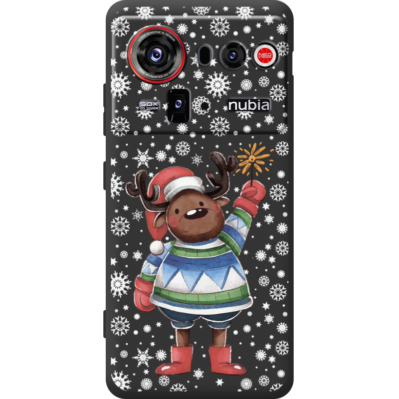 Прозорий чохол BoxFace Nubia Z80 Ultra Christmas Deer with Snow